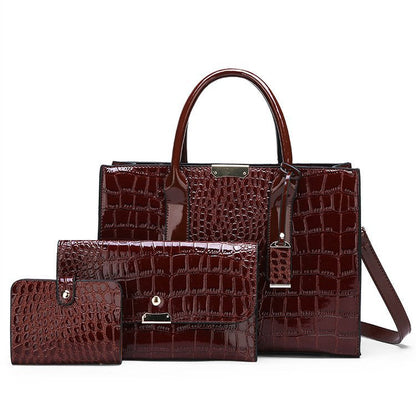 Luxury Croc Pattern Leather Handbag