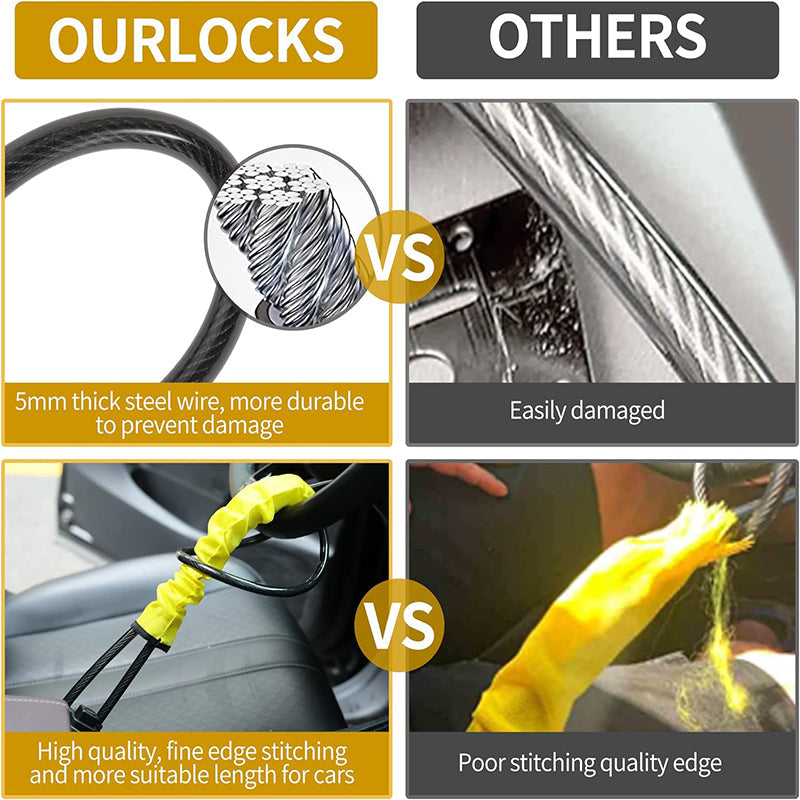 Heavy Duty Steering Wheel Lock Cable