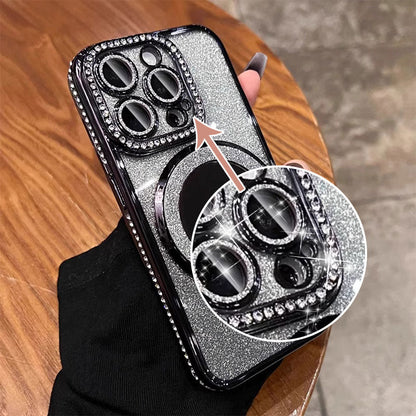 Sparkly Phone Case with Mirror Stand Glitter Cover