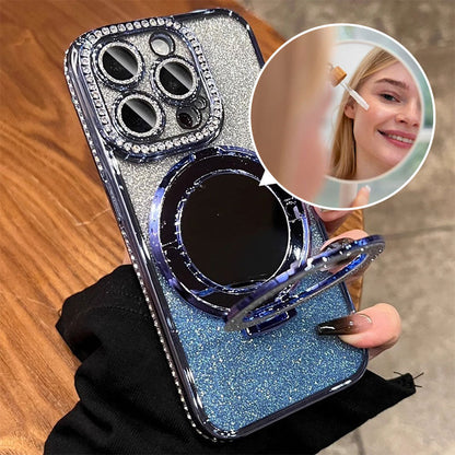 Sparkly Phone Case with Mirror Stand Glitter Cover