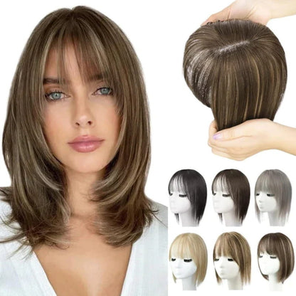 Realistic Hair Extensions with Fringe for Ladies
