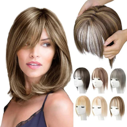 Realistic Hair Extensions with Fringe for Ladies