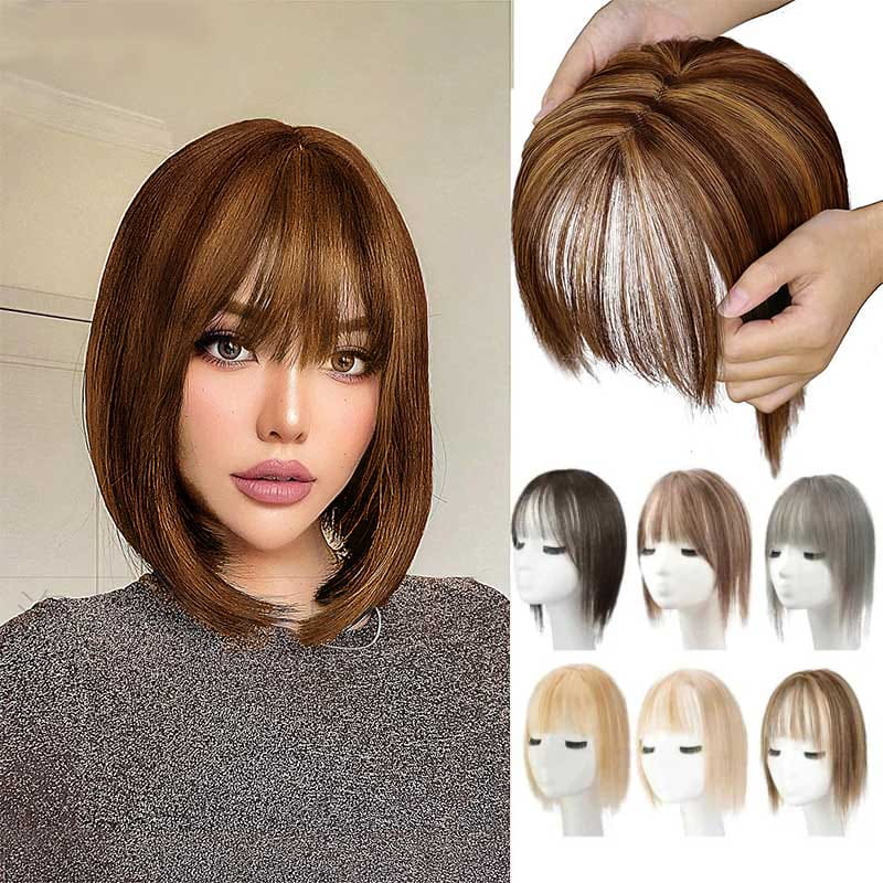Realistic Hair Extensions with Fringe for Ladies