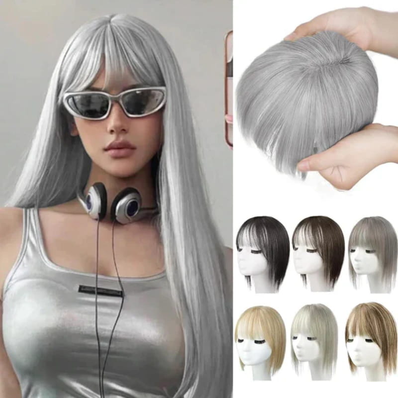 Realistic Hair Extensions with Fringe for Ladies