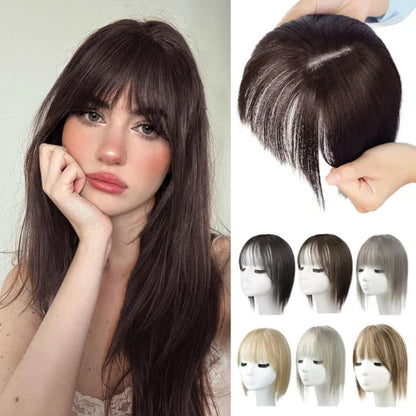 Realistic Hair Extensions with Fringe for Ladies