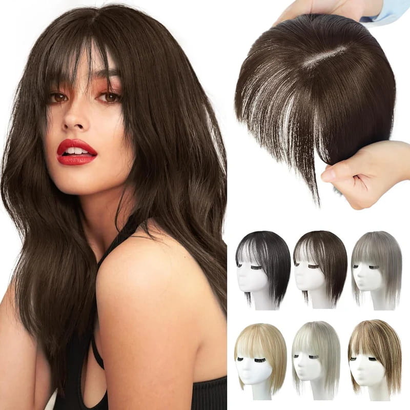 Realistic Hair Extensions with Fringe for Ladies
