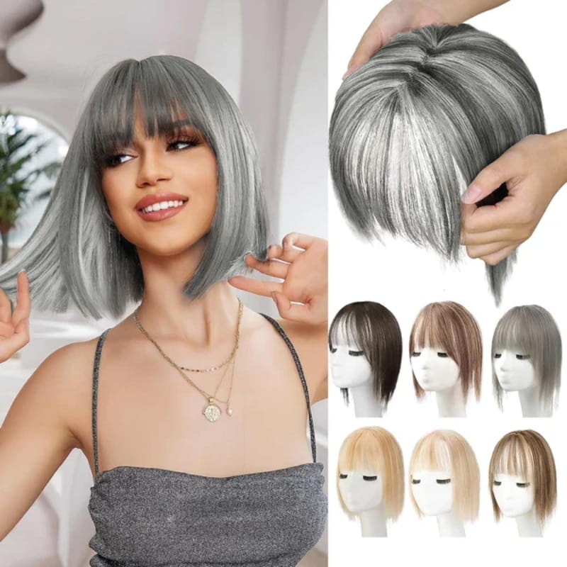 Realistic Hair Extensions with Fringe for Ladies