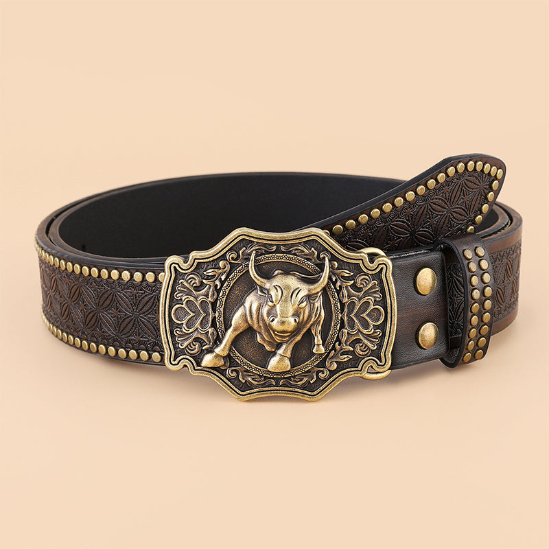 Classic Leather Cowboy Belt