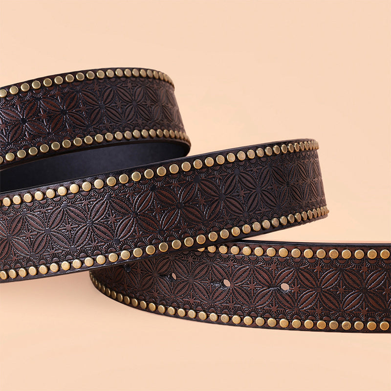 Classic Leather Cowboy Belt