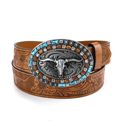 Classic Leather Cowboy Belt