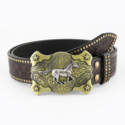 Classic Leather Cowboy Belt