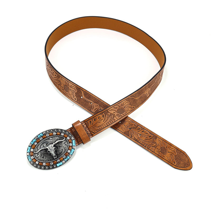 Classic Leather Cowboy Belt