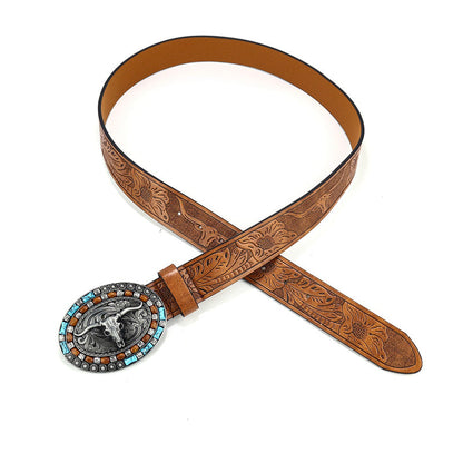 Classic Leather Cowboy Belt