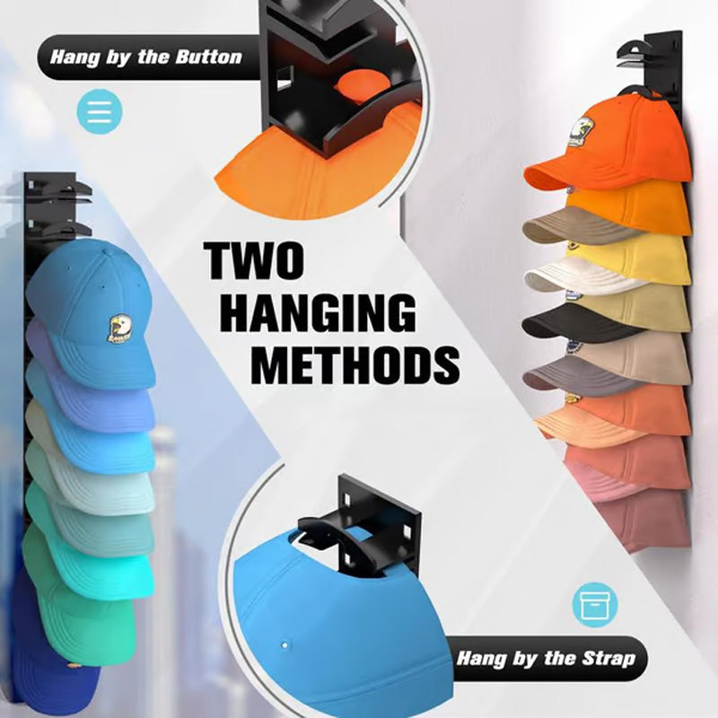 Stackable Baseball Cap Rack with 2 Mounting Styles