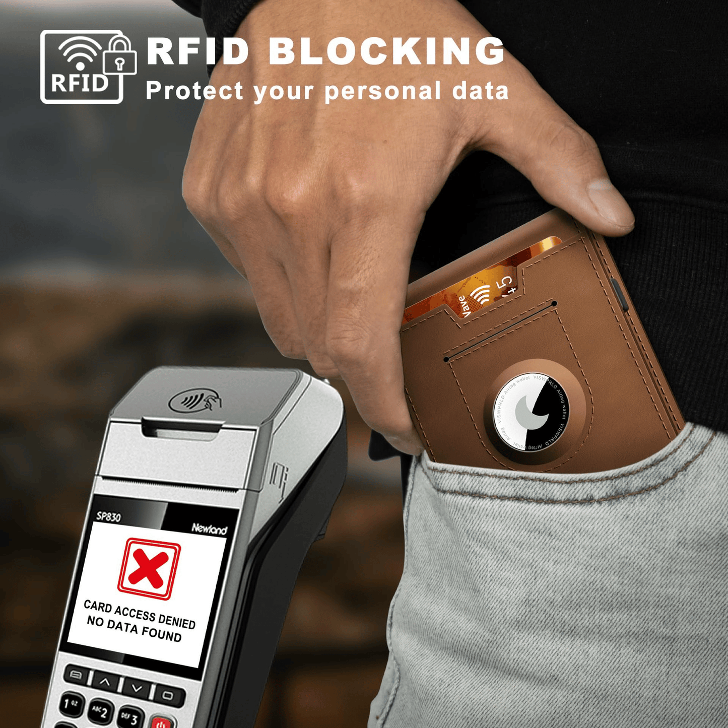 Thin Leather RFID Wallet Credit Card Money Clip Holder