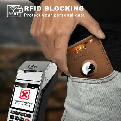 Thin Leather RFID Wallet Credit Card Money Clip Holder