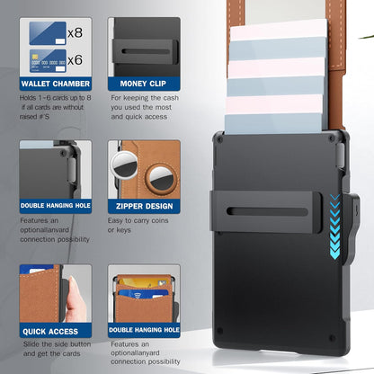 Thin Leather RFID Wallet Credit Card Money Clip Holder