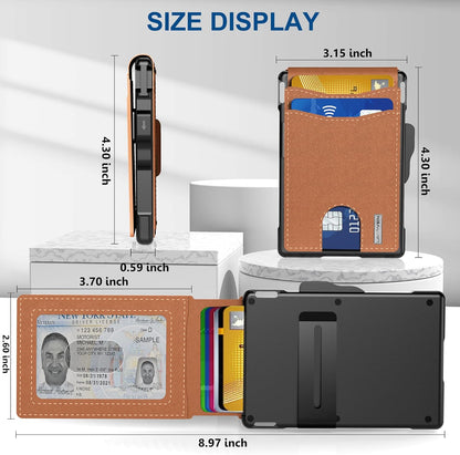 Thin Leather RFID Wallet Credit Card Money Clip Holder