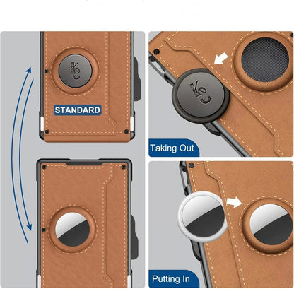 Thin Leather RFID Wallet Credit Card Money Clip Holder