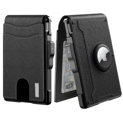 Thin Leather RFID Wallet Credit Card Money Clip Holder