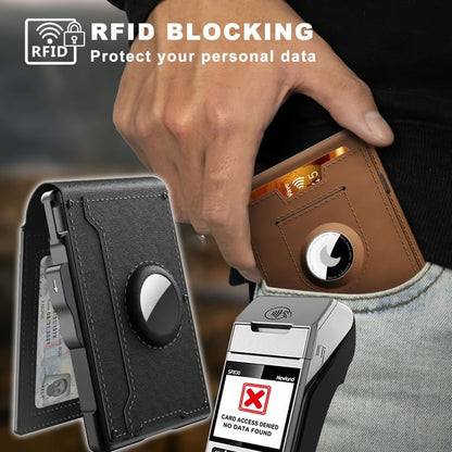 Thin Leather RFID Wallet Credit Card Money Clip Holder