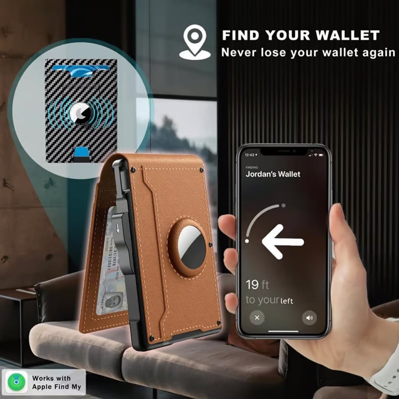 Thin Leather RFID Wallet Credit Card Money Clip Holder