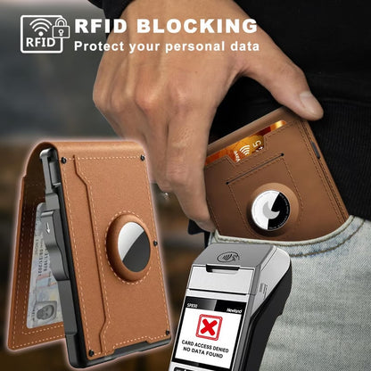 Thin Leather RFID Wallet Credit Card Money Clip Holder