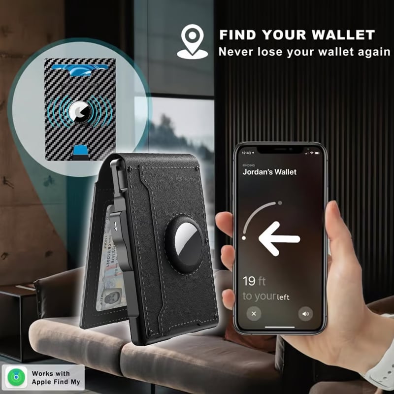 Thin Leather RFID Wallet Credit Card Money Clip Holder