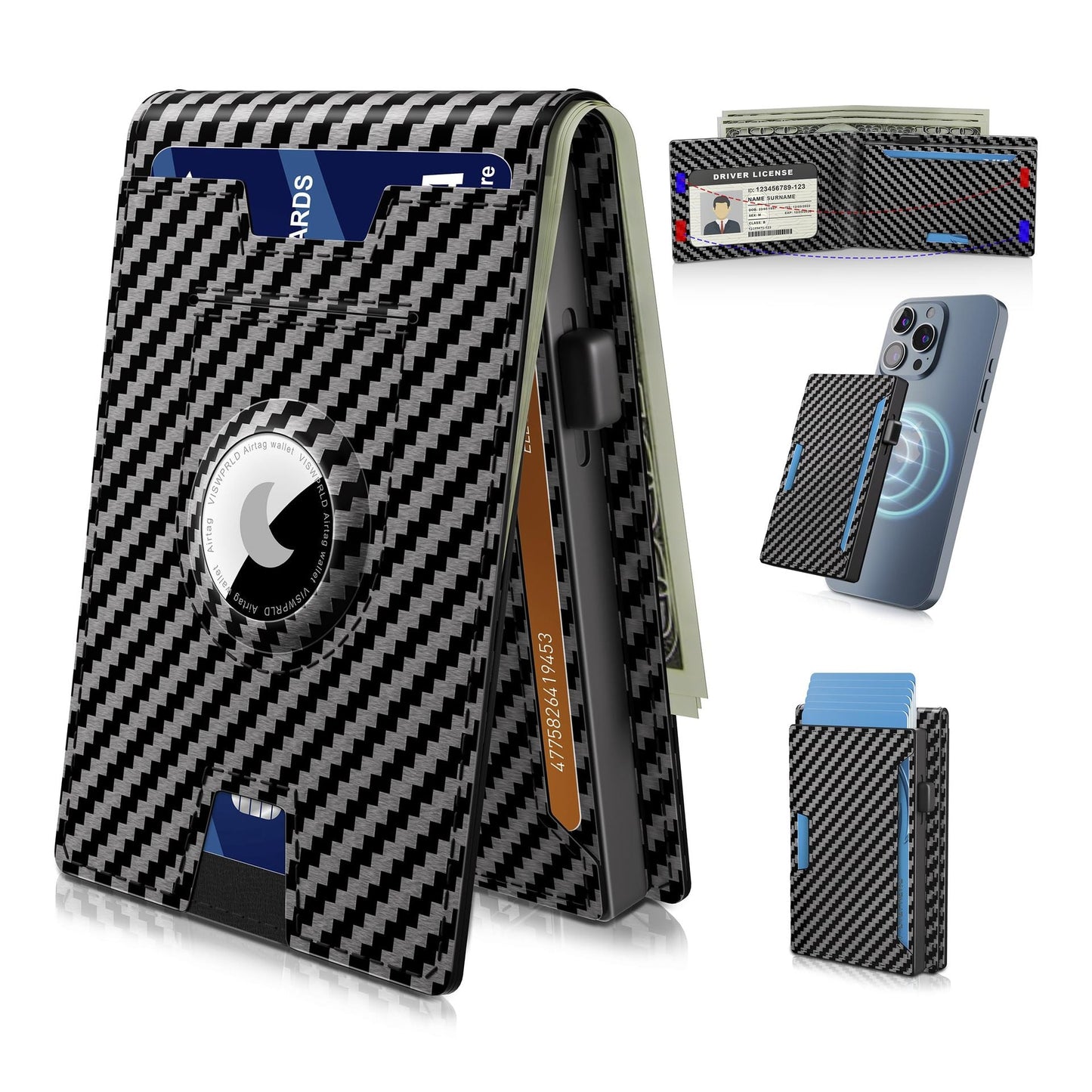 Thin Leather RFID Wallet Credit Card Money Clip Holder