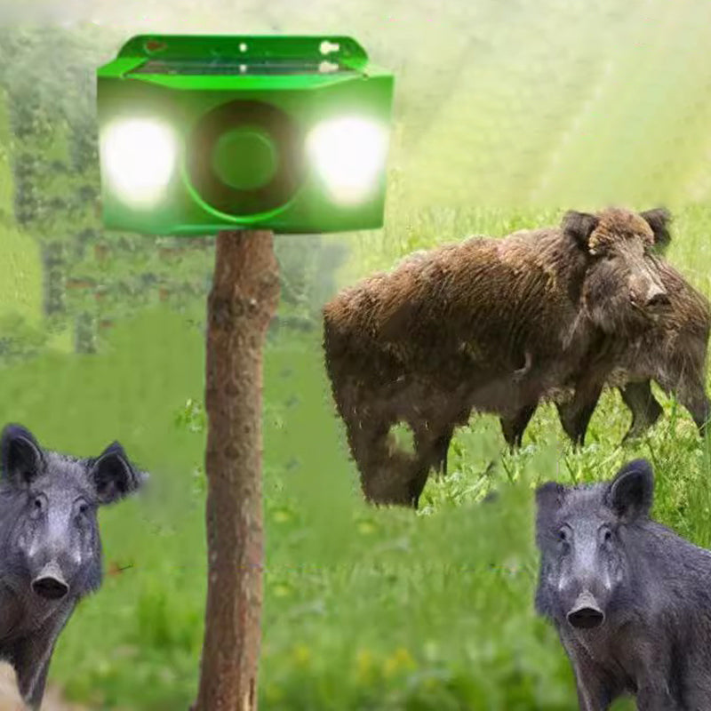Outdoor Solar Powered Animal Repeller with LED Flash