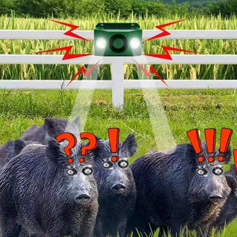 Outdoor Solar Powered Animal Repeller with LED Flash