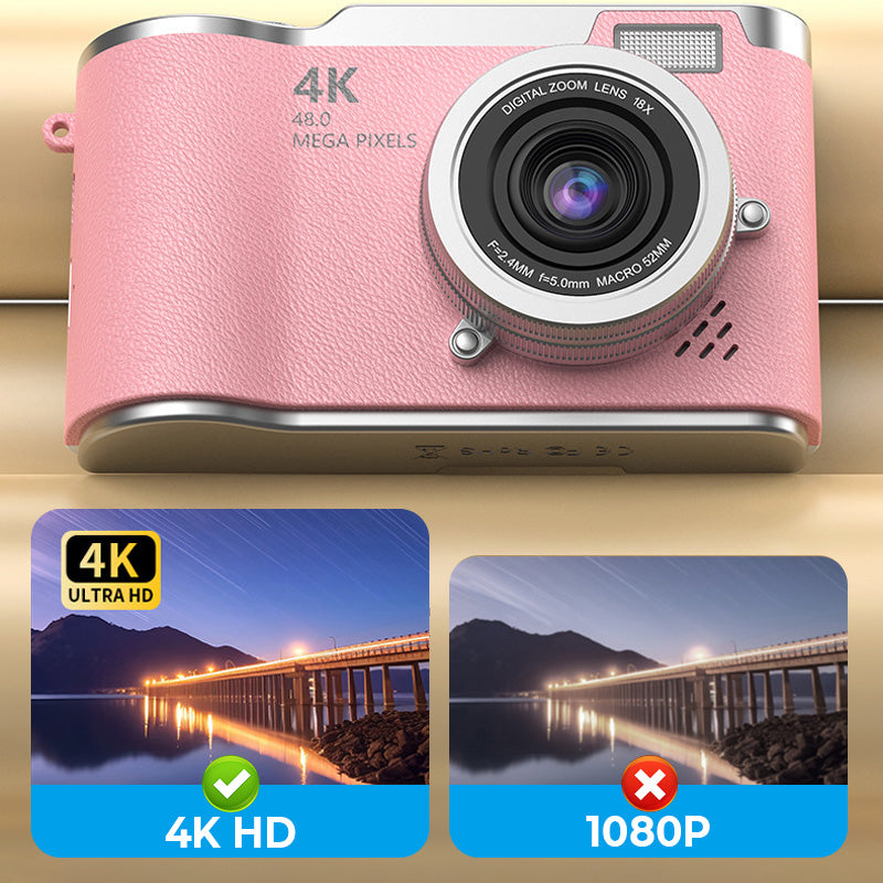 Compact 4K HD Flip Screen Video Camera