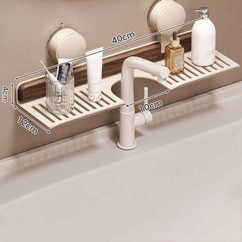 Wall Mounted Walnut Suction Shelf