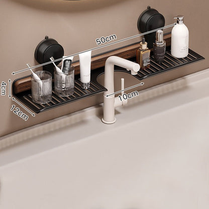 Wall Mounted Walnut Suction Shelf