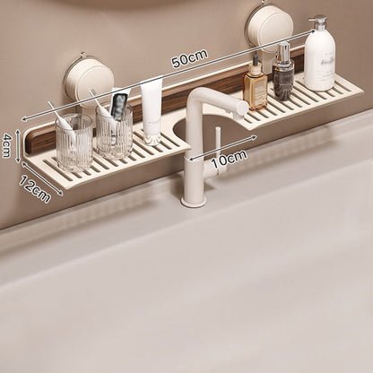 Wall Mounted Walnut Suction Shelf