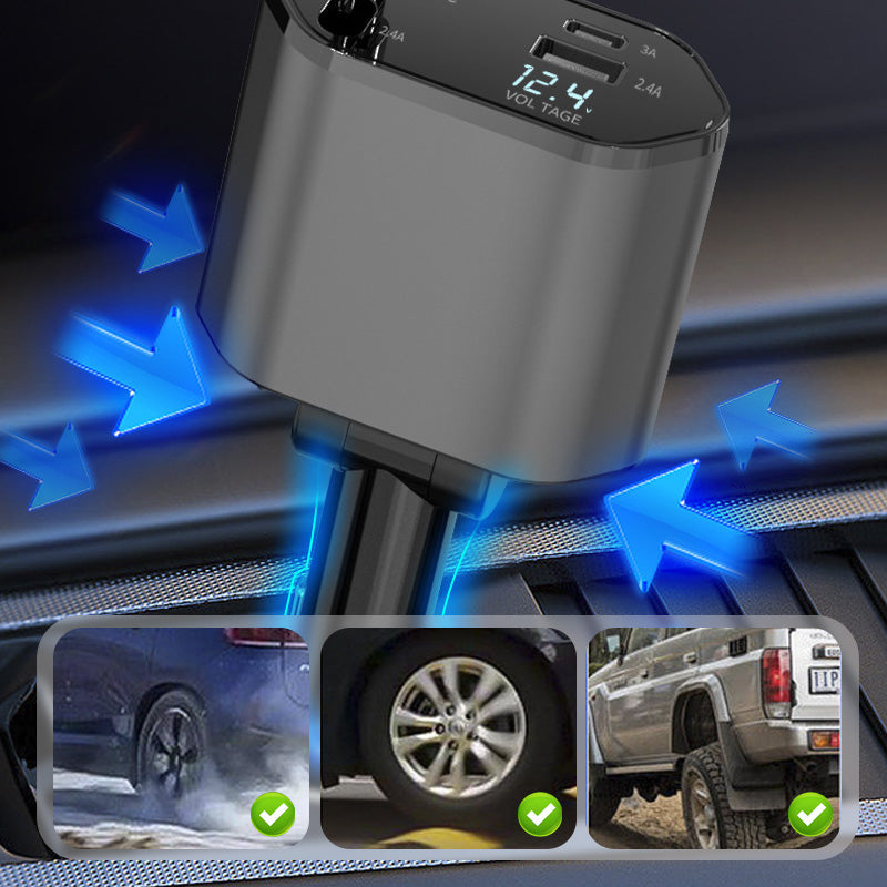 Compact 4-in-1 Quick Car Charger Kit