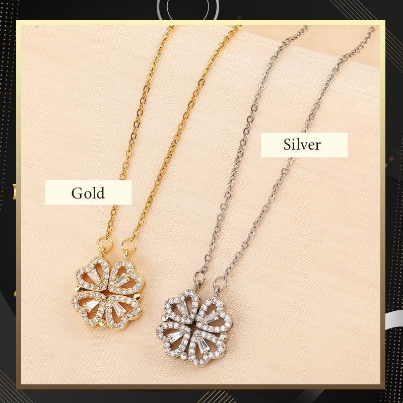 Lovely Leaf Heart Pendant Necklace