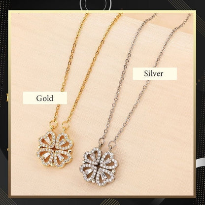 Lovely Leaf Heart Pendant Necklace