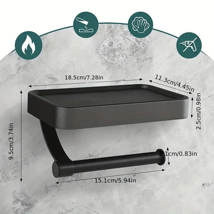 Wall Mounted Toilet Paper Holder with Storage
