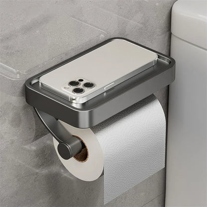Wall Mounted Toilet Paper Holder with Storage