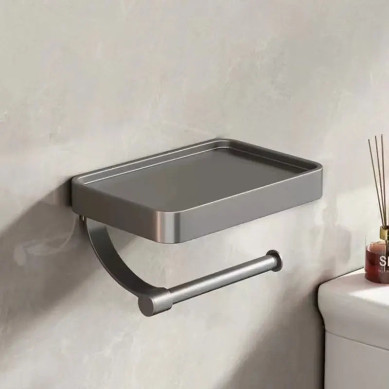 Wall Mounted Toilet Paper Holder with Storage