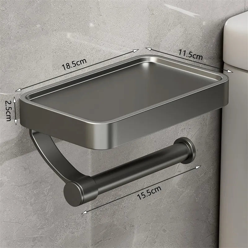 Wall Mounted Toilet Paper Holder with Storage