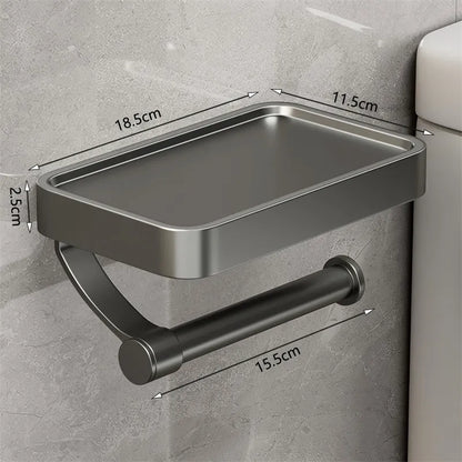 Wall Mounted Toilet Paper Holder with Storage