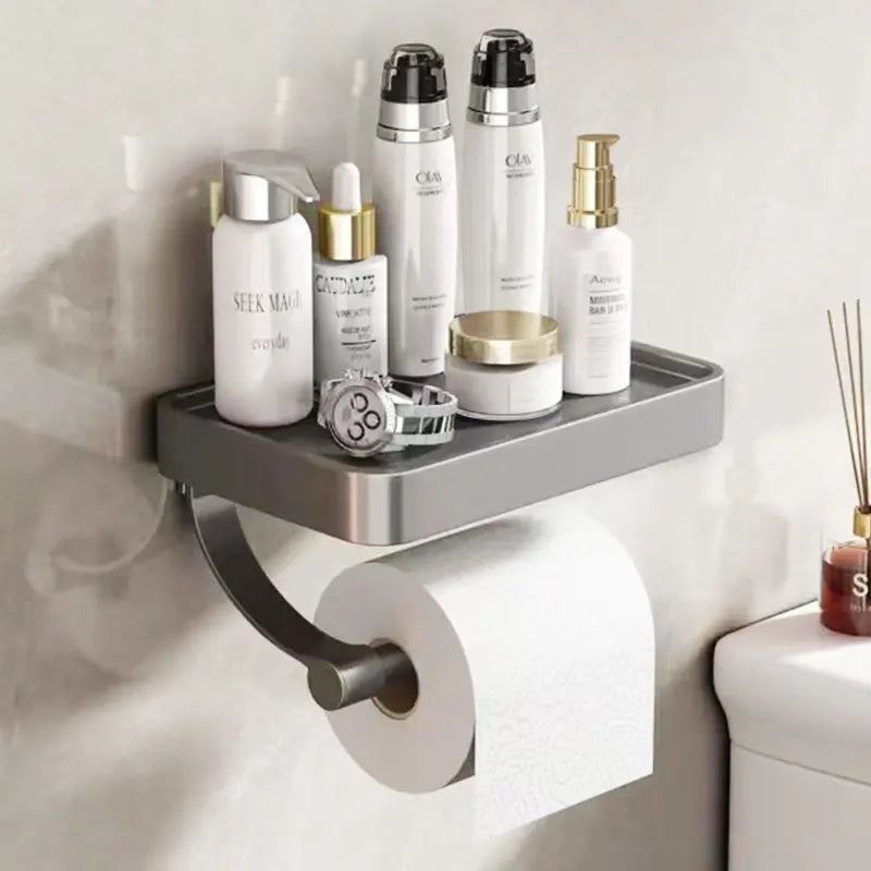 Wall Mounted Toilet Paper Holder with Storage
