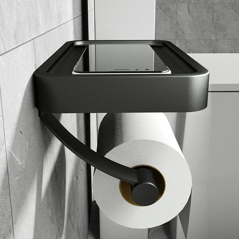 Wall Mounted Toilet Paper Holder with Storage