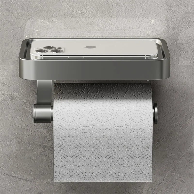 Wall Mounted Toilet Paper Holder with Storage