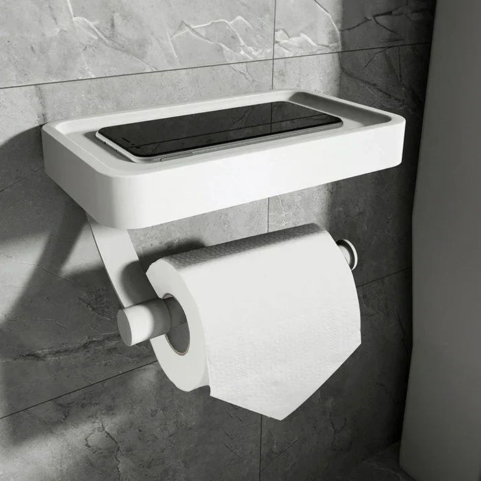 Wall Mounted Toilet Paper Holder with Storage
