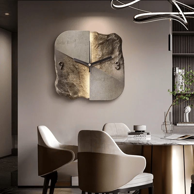 Stylish Stone Wall Clock with Quiet Quartz Movement