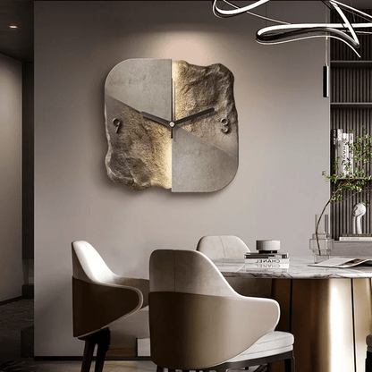 Stylish Stone Wall Clock with Quiet Quartz Movement