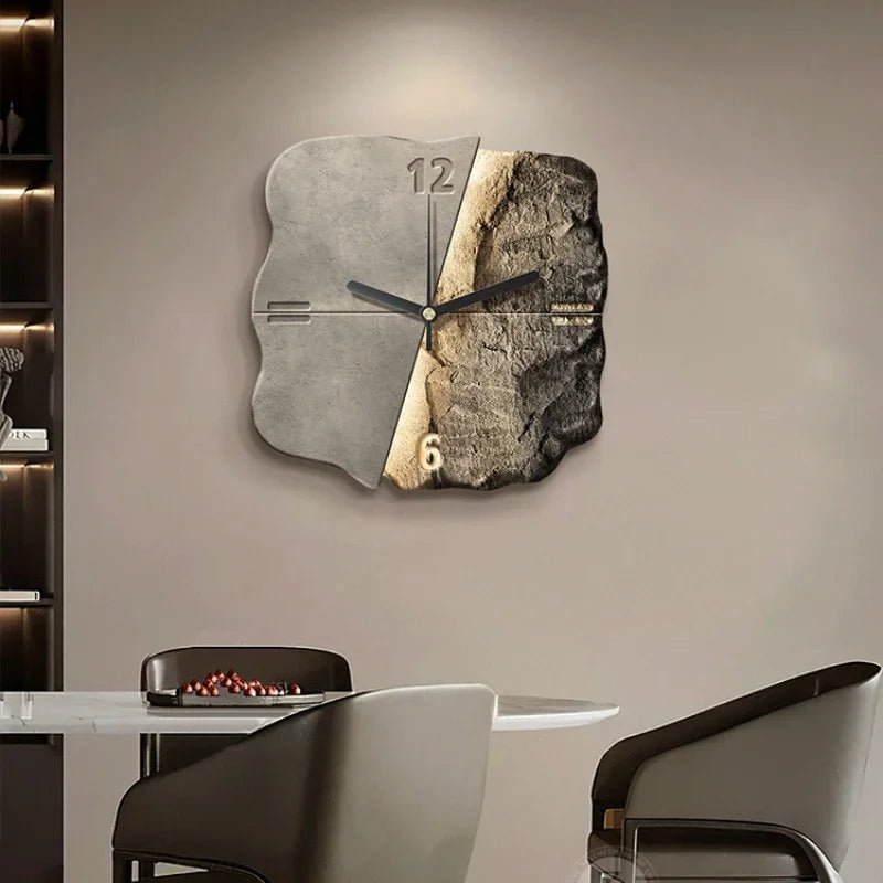 Stylish Stone Wall Clock with Quiet Quartz Movement